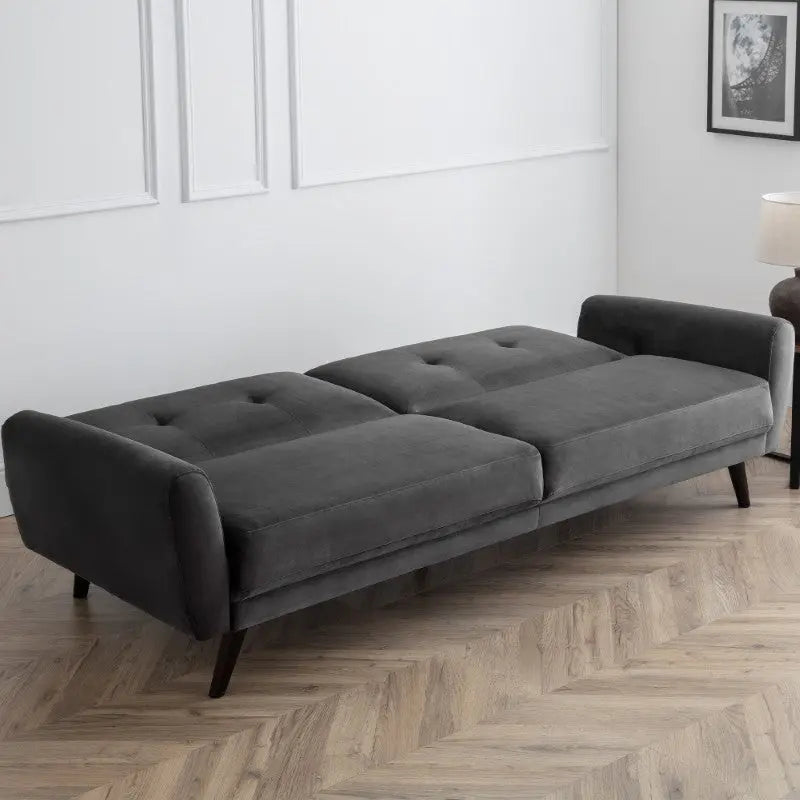 Monza Sofabed In Dark Grey Velvet Luxepalace