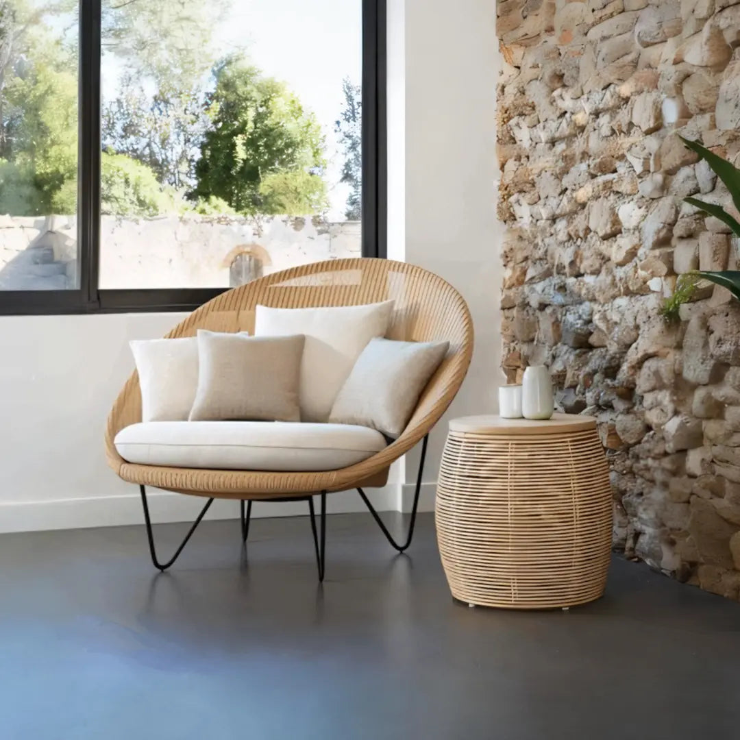 Munkhbat Rattan Garden Chair, Outdoor Lounge Chair Luxepalace.co.uk