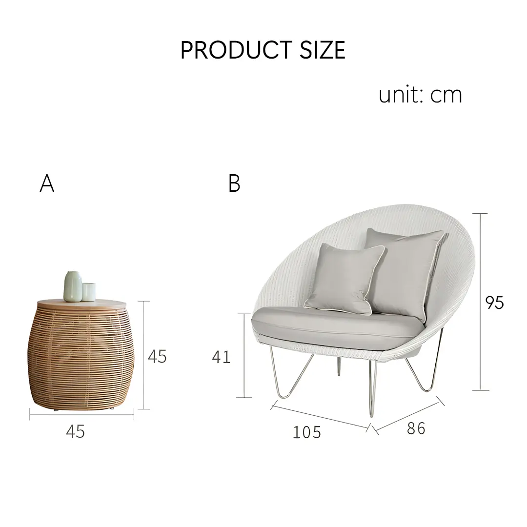 Munkhbat Rattan Garden Chair, Outdoor Lounge Chair Luxepalace.co.uk