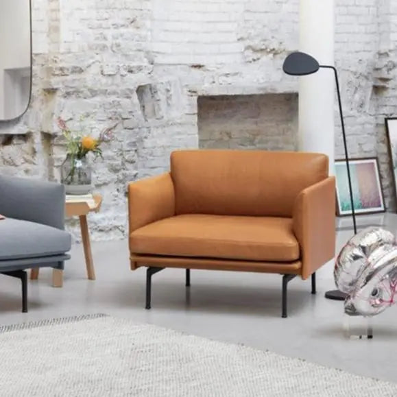 Muuto Outline Style Armchair, 2 Seater, Leather Luxepalace.co.uk