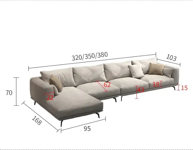 NR23 Four Seater Corner Sofa, Leathaire Luxepalace.co.uk