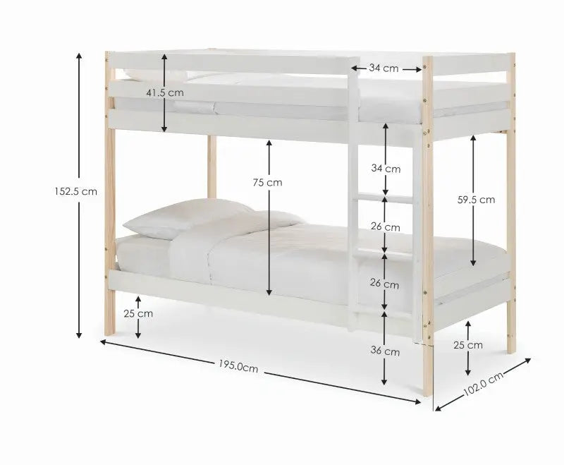 Nova Bunk Bed - Two Tone Luxepalace
