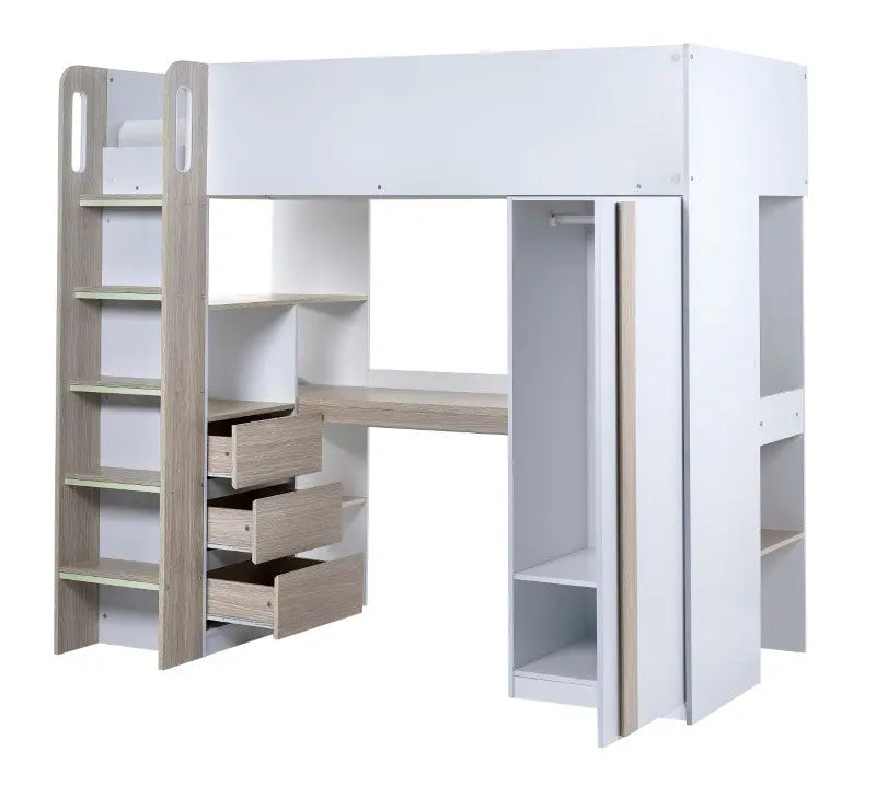 Ocean Highsleeper Pale Wood & White Luxepalace