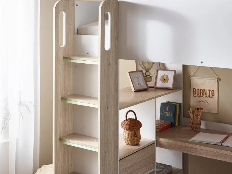 Ocean Highsleeper Pale Wood & White Luxepalace