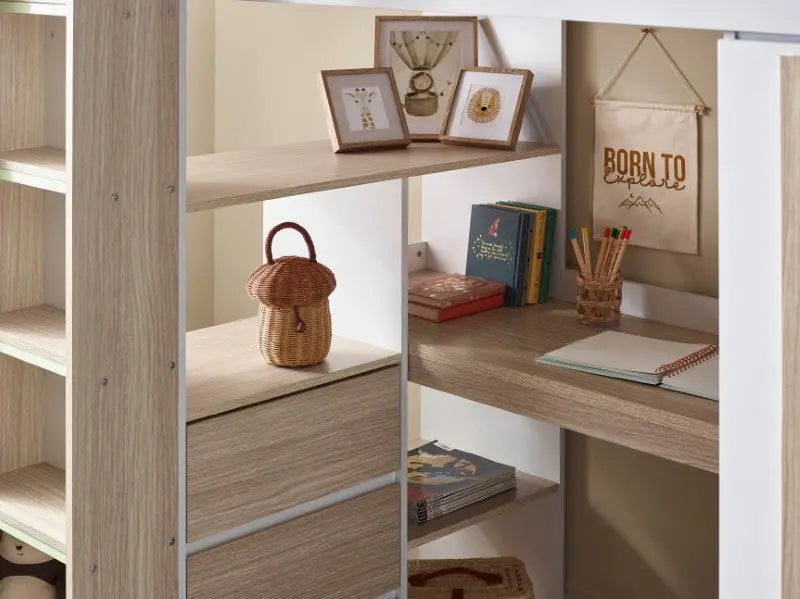 Ocean Highsleeper Pale Wood & White Luxepalace