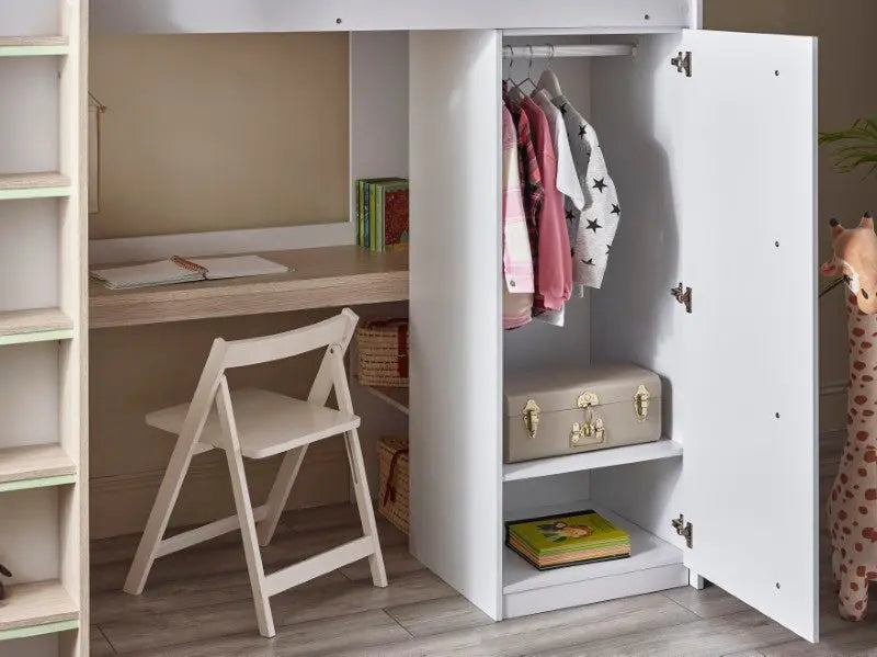 Ocean Highsleeper Pale Wood & White Luxepalace