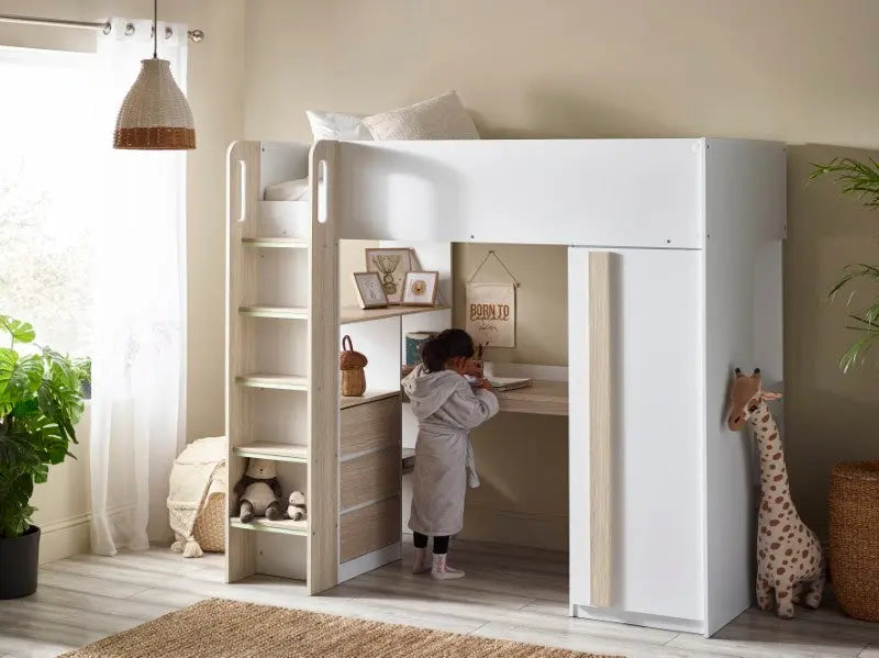 Ocean Highsleeper Pale Wood & White Luxepalace