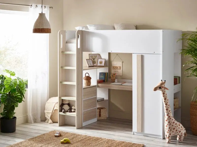 Ocean Highsleeper Pale Wood & White Luxepalace