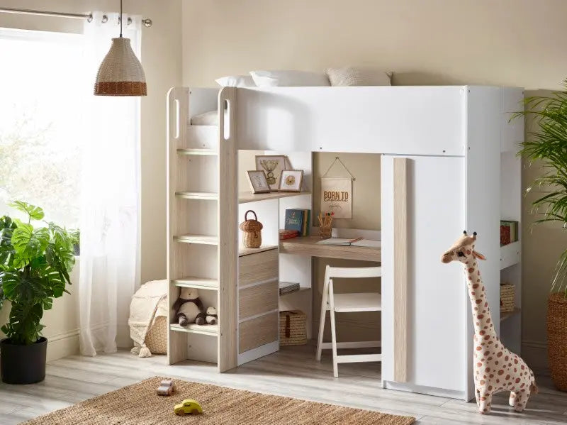 Ocean Highsleeper Pale Wood & White Luxepalace