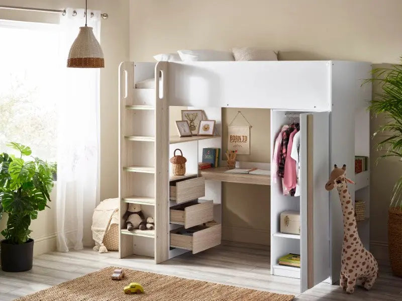 Ocean Highsleeper Pale Wood & White Luxepalace