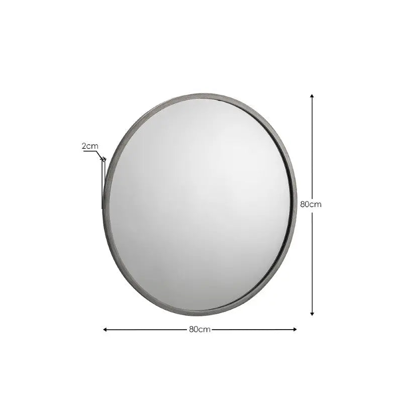 Octave Round Pewter Wall Mirror Luxepalace