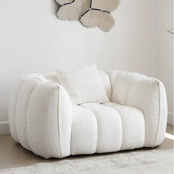 Oxley Pumpkin Single Seater Sofa, Armchair, White Luxepalace.co.uk