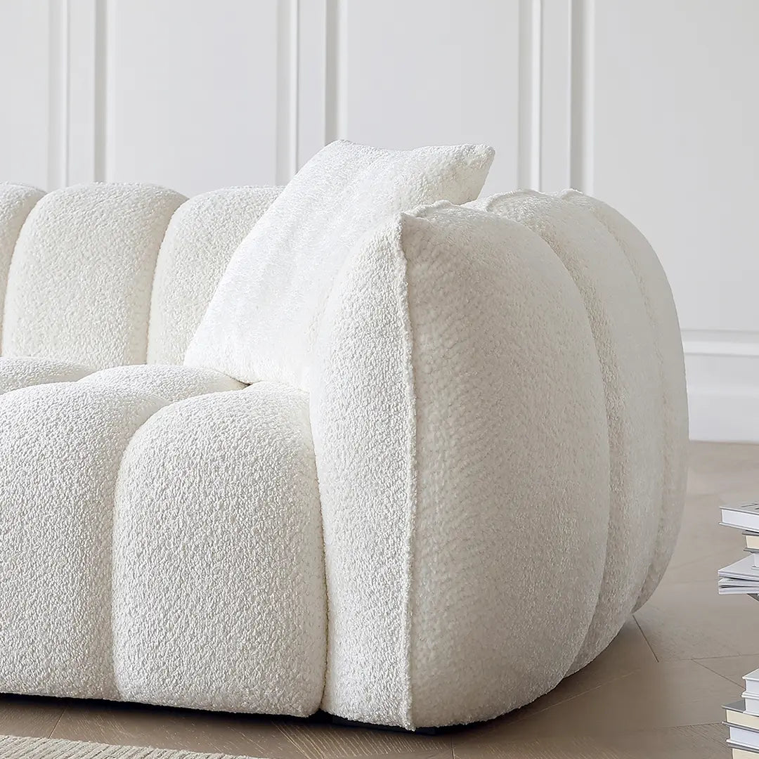 Oxley Pumpkin Single Seater Sofa, Armchair, White Luxepalace.co.uk