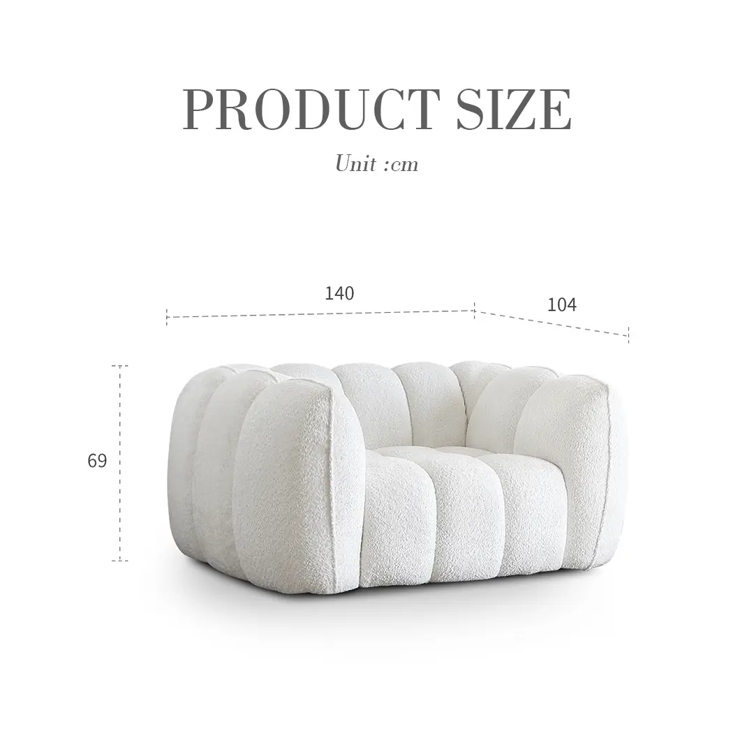 Oxley Pumpkin Single Seater Sofa, Armchair, White Luxepalace.co.uk