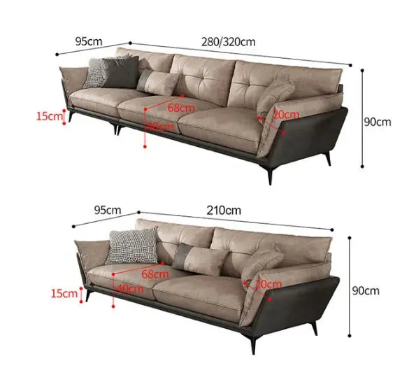 Ozzie Two Seater, Three Seater, Four Seater Sofa, Leathaire Luxepalace.co.uk