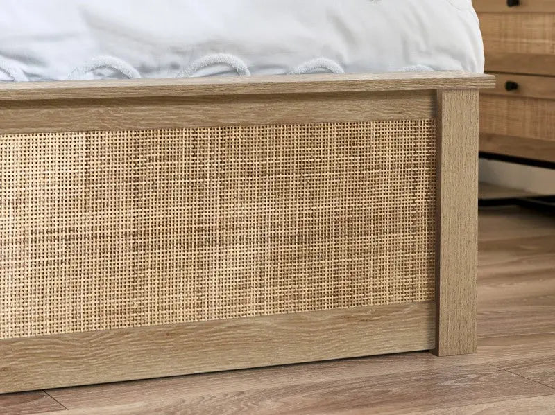 Padstow Ottoman 135Cm Double Bed - Oak Luxepalace