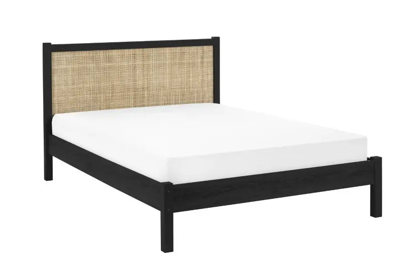 Padstow Rattan 135Cm Double Bed - Black Luxepalace