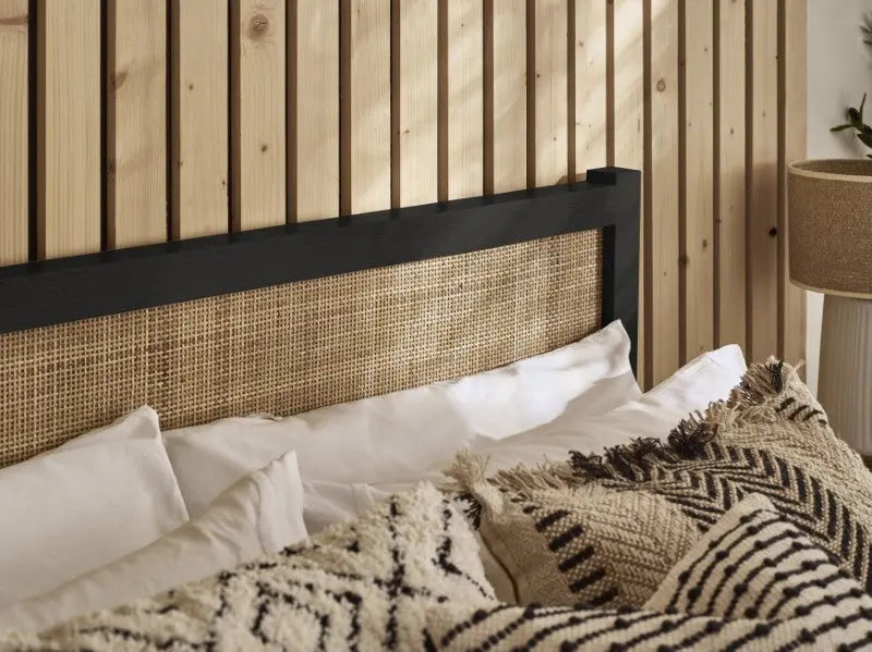 Padstow Rattan 135Cm Double Bed - Black Luxepalace