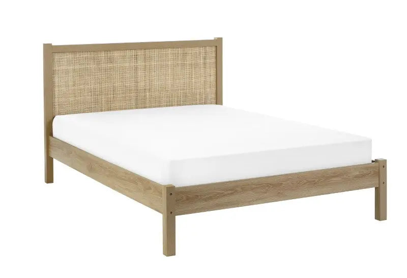 Padstow Rattan 150Cm King Bed - Oak Luxepalace
