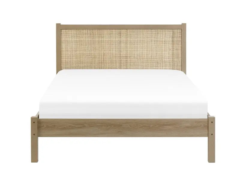 Padstow Rattan 150Cm King Bed - Oak Luxepalace