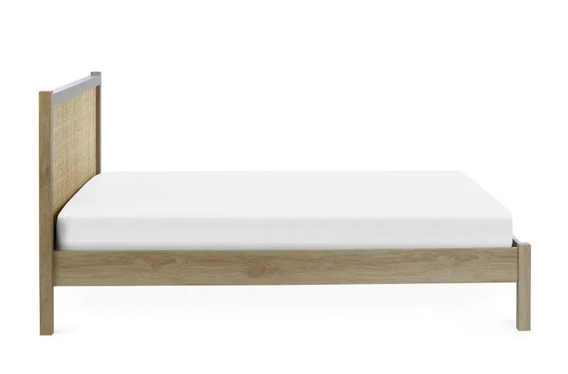 Padstow Rattan 150Cm King Bed - Oak Luxepalace