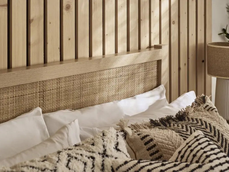 Padstow Rattan 150Cm King Bed - Oak Luxepalace
