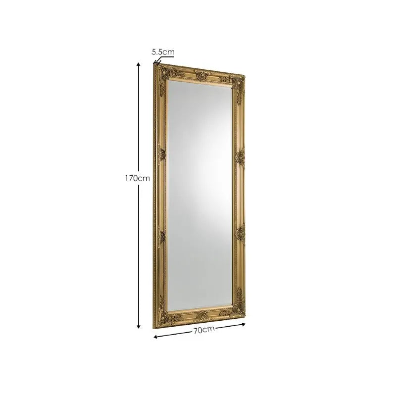 Palais Lean-To Dress Mirror Gold Luxepalace