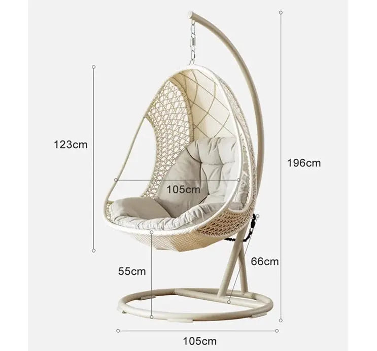 Pearl Rattan Garden Hanging Egg Chair with Stand, Garden Furniture Outdoor/Indoor Luxepalace.co.uk