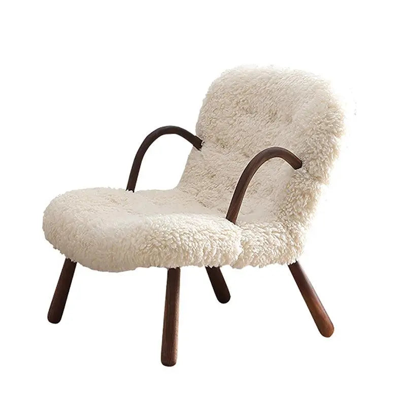 Philip Arc Sheepskin Armchair And Ottoman, Clearance Luxepalace.co.uk