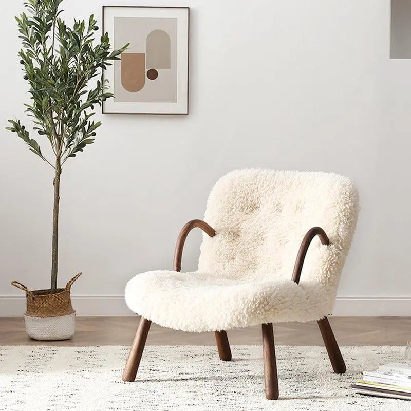 Philip Arc Sheepskin Armchair And Ottoman, Clearance Luxepalace.co.uk