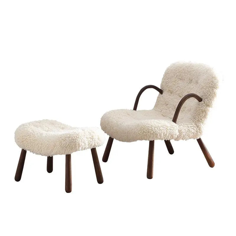 Philip Arc Sheepskin Armchair And Ottoman, Clearance Luxepalace.co.uk