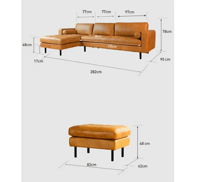 Porto Two Seater Sofa, Real Leather Luxepalace.co.uk