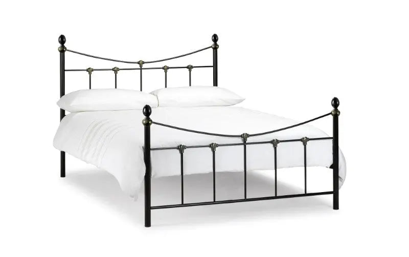 Rebecca 135cm Double Bed - Black/Gold Luxepalace