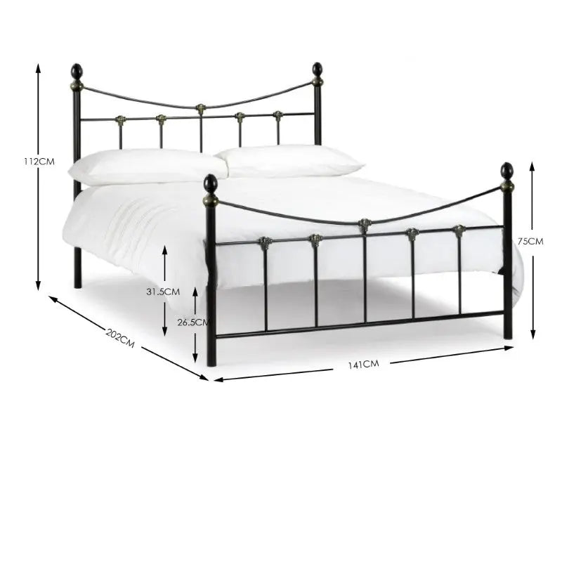 Rebecca 135cm Double Bed - Black/Gold Luxepalace