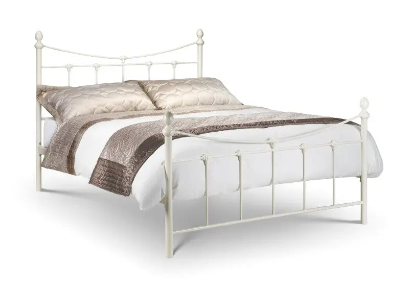 Rebecca 135cm Double Bed - Stone White Luxepalace