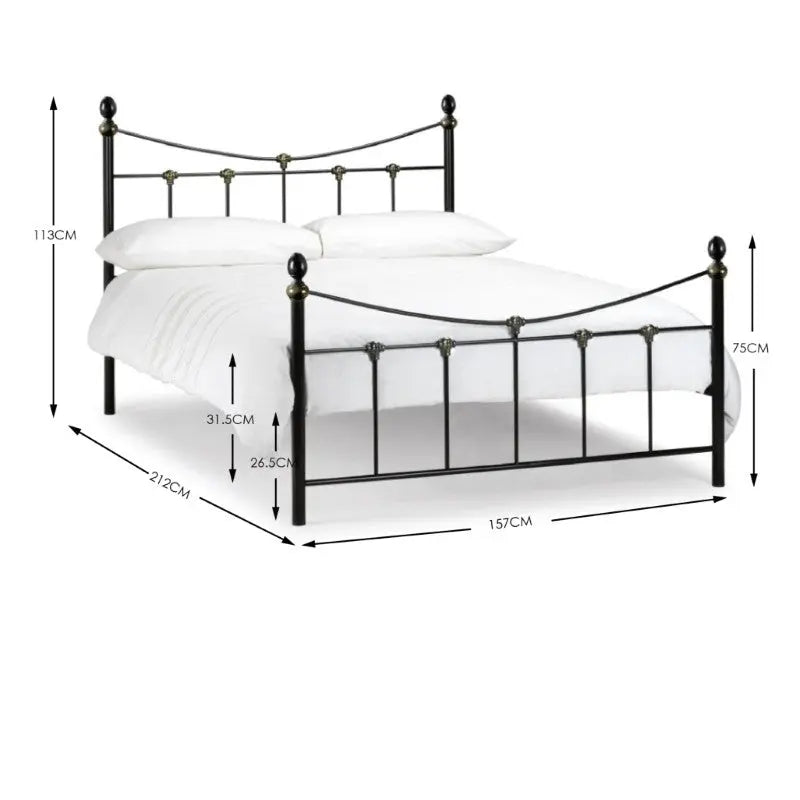 Rebecca 150cm King Bed - Black/Gold Luxepalace