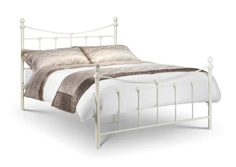 Rebecca 150cm King Bed - Stone White Luxepalace