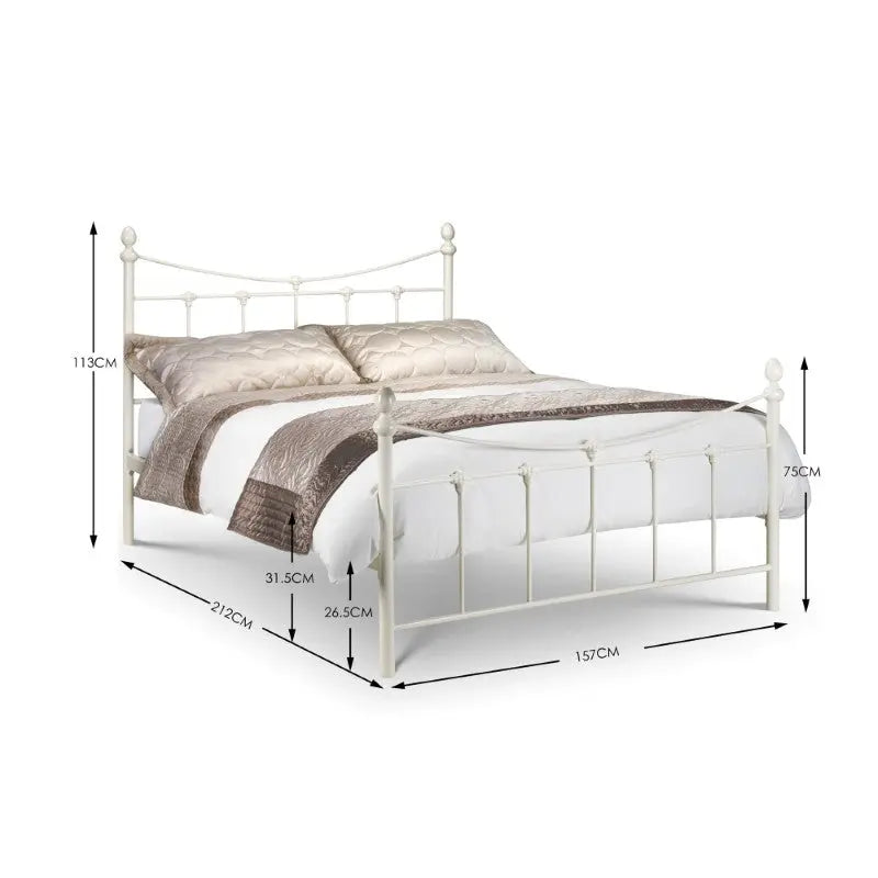Rebecca 150cm King Bed - Stone White Luxepalace