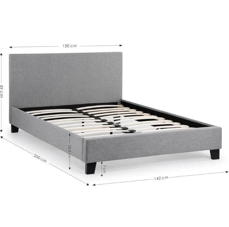 Rialto 135cm Double Bed Light Grey Luxepalace