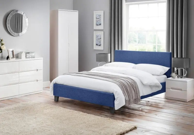 Rialto 150cm King Bed Dark Blue Luxepalace