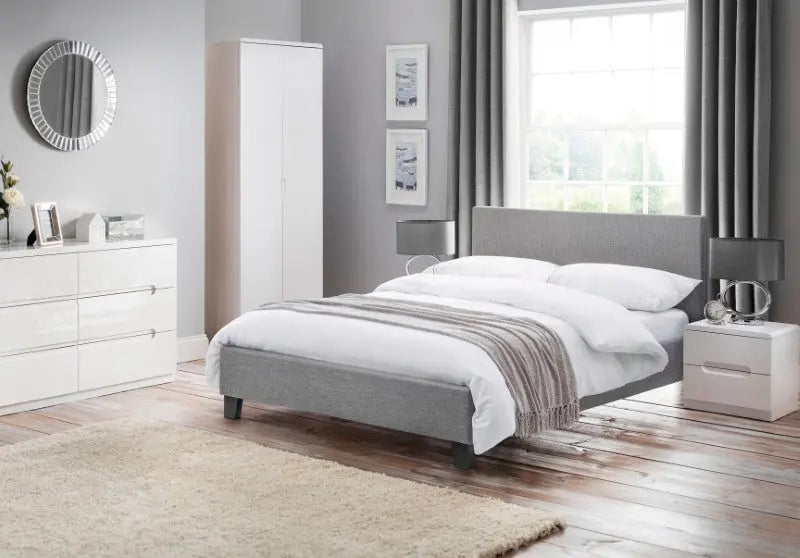 Rialto 150cm King Bed Light Grey Luxepalace