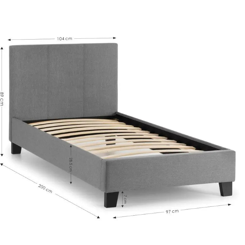 Rialto 90cm Single Bed Light Grey Luxepalace