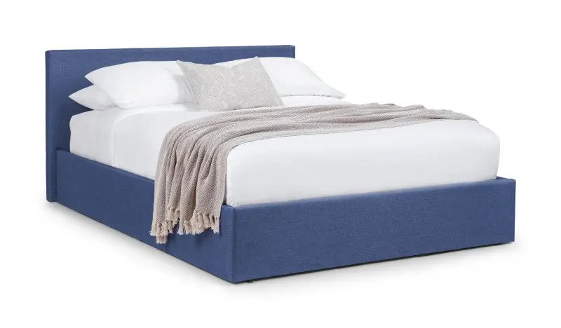 Rialto Ottoman Storage 150cm King Bed Dark Blue Luxepalace
