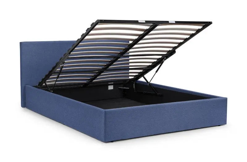 Rialto Ottoman Storage 150cm King Bed Dark Blue Luxepalace