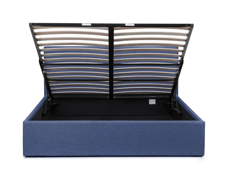 Rialto Ottoman Storage 150cm King Bed Dark Blue Luxepalace