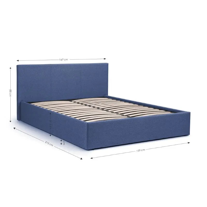 Rialto Ottoman Storage 150cm King Bed Dark Blue Luxepalace