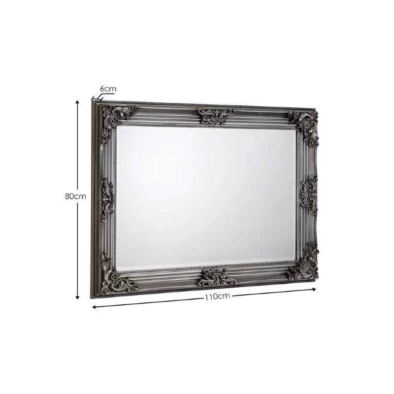 Rococo Pewter Wall Mirror Luxepalace