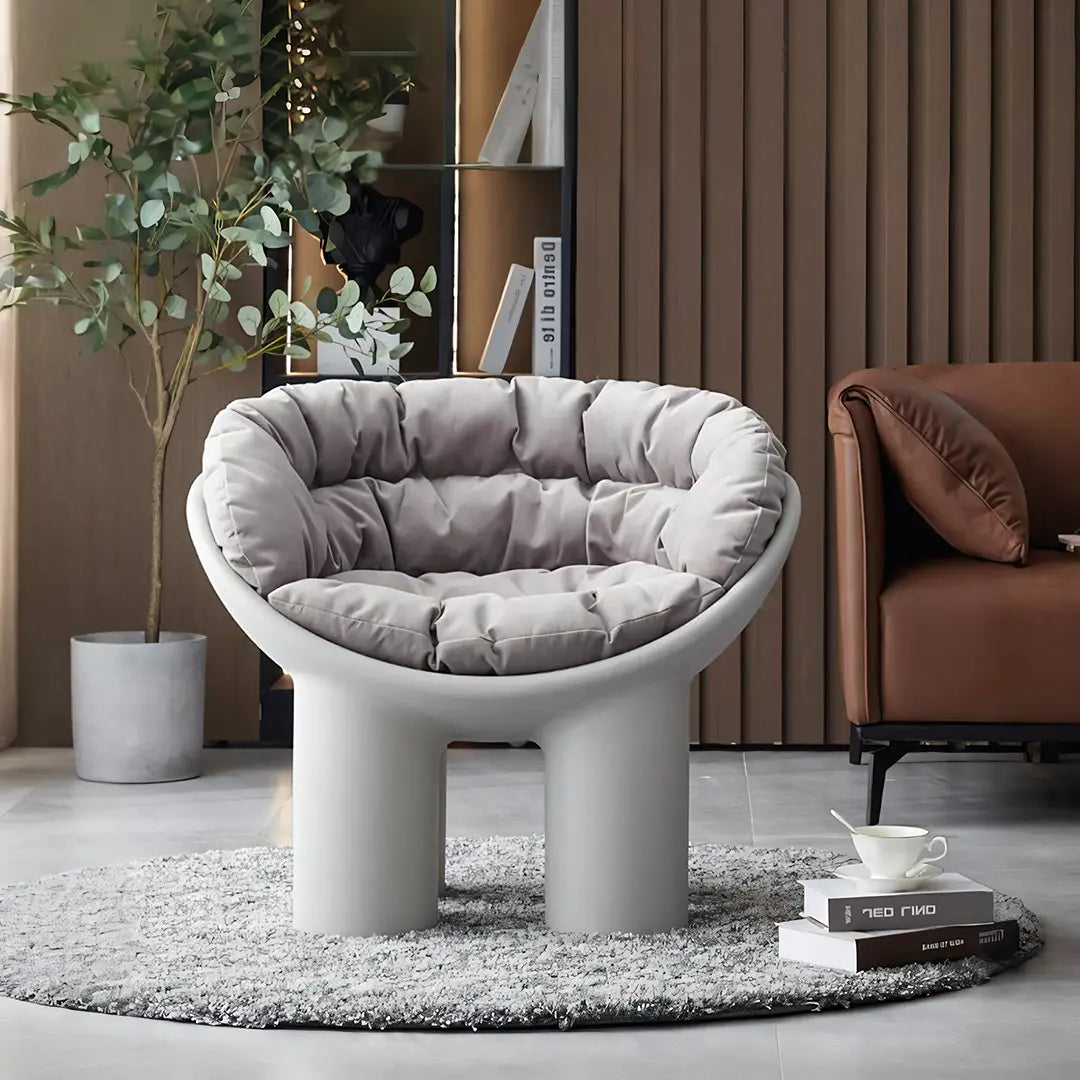 Roly Poly Fiberglass Armchair With Cushion, Grey Luxepalace.co.uk