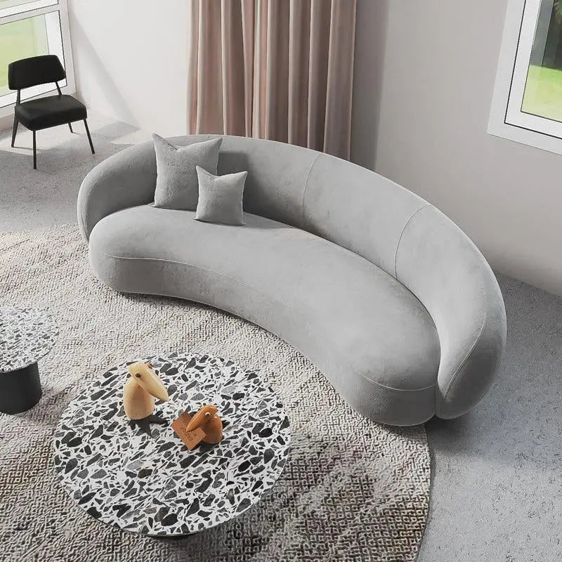 Romelia Three Seater Curved Sofa, Velvet Luxepalace.co.uk