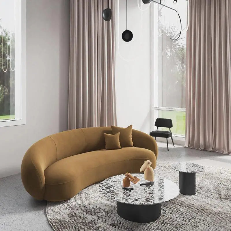 Romelia Three Seater Curved Sofa, Velvet Luxepalace.co.uk
